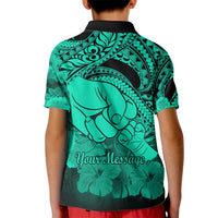 Custom Polynesian Pride Happy Father Day Polo Shirt for Kid I Love You Dad Polynesian Tribal Green - Wonder Print Shop