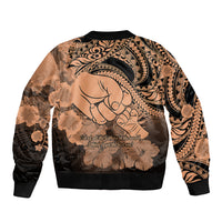 Polynesian Pride Happy Father Day Bomber Jacket I Love You Dad - Polynesian Tribal Nude LT9 - Wonder Print Shop