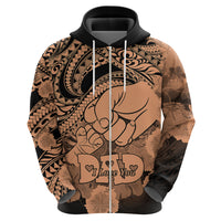 Polynesian Pride Happy Father Day Hoodie I Love You Dad - Polynesian Tribal Nude - Wonder Print Shop