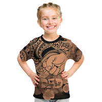 Polynesian Pride Happy Father Day Kid T Shirt I Love You Dad - Polynesian Tribal Nude - Wonder Print Shop