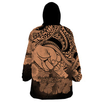 Polynesian Pride Happy Father Day Wearable Blanket Hoodie I Love You Dad - Polynesian Tribal Nude - Wonder Print Shop