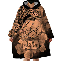 Polynesian Pride Happy Father Day Wearable Blanket Hoodie I Love You Dad - Polynesian Tribal Nude - Wonder Print Shop