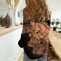 Polynesian Pride Happy Father Day Women Casual Shirt I Love You Dad - Polynesian Tribal Nude - Wonder Print Shop