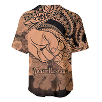 Personalised Polynesian Pride Happy Father Day Baseball Jersey I Love You Dad - Polynesian Tribal Nude LT9 - Wonder Print Shop