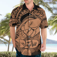 Personalised Polynesian Pride Happy Father Day Hawaiian Shirt I Love You Dad - Polynesian Tribal Nude - Wonder Print Shop
