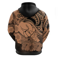 Personalised Polynesian Pride Happy Father Day Hoodie I Love You Dad - Polynesian Tribal Nude - Wonder Print Shop