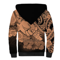 Personalised Polynesian Pride Happy Father Day Sherpa Hoodie I Love You Dad - Polynesian Tribal Nude - Wonder Print Shop