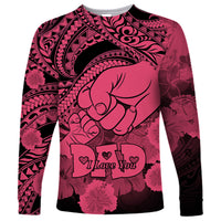 Personalised Polynesian Pride Happy Father Day Long Sleeve Shirt I Love You Dad - Polynesian Tribal Pink - Wonder Print Shop