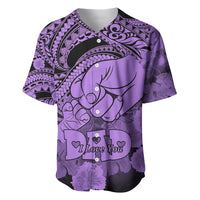 Polynesian Pride Happy Father Day Baseball Jersey I Love You Dad - Polynesian Tribal Purple LT9 - Wonder Print Shop