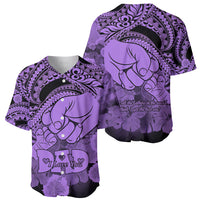 Polynesian Pride Happy Father Day Baseball Jersey I Love You Dad - Polynesian Tribal Purple LT9 - Wonder Print Shop