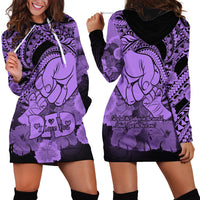 Polynesian Pride Happy Father Day Hoodie Dress I Love You Dad - Polynesian Tribal Purple - Wonder Print Shop