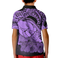 Polynesian Pride Happy Father Day Polo Shirt for Kid I Love You Dad Polynesian Tribal Purple - Wonder Print Shop