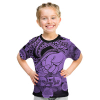Polynesian Pride Happy Father Day Kid T Shirt I Love You Dad - Polynesian Tribal Purple - Wonder Print Shop