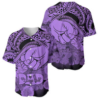 Personalised Polynesian Pride Happy Father Day Baseball Jersey I Love You Dad - Polynesian Tribal Purple LT9 - Wonder Print Shop