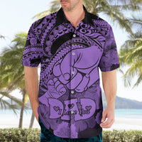 Personalised Polynesian Pride Happy Father Day Hawaiian Shirt I Love You Dad - Polynesian Tribal Purple - Wonder Print Shop