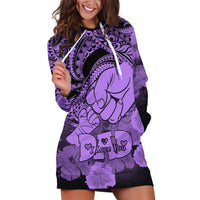 Personalised Polynesian Pride Happy Father Day Hoodie Dress I Love You Dad - Polynesian Tribal Purple - Wonder Print Shop