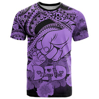Personalised Polynesian Pride Happy Father Day T Shirt I Love You Dad - Polynesian Tribal Purple - Wonder Print Shop