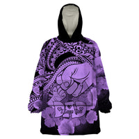 Personalised Polynesian Pride Happy Father Day Wearable Blanket Hoodie I Love You Dad - Polynesian Tribal Purple - Wonder Print Shop