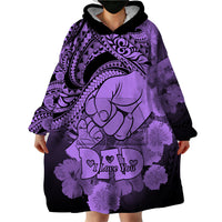Personalised Polynesian Pride Happy Father Day Wearable Blanket Hoodie I Love You Dad - Polynesian Tribal Purple - Wonder Print Shop