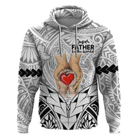 Polynesian Father's Day Gift For Dad Hoodie Super Father In The World - Black Polynesian Pattern - Wonder Print Shop