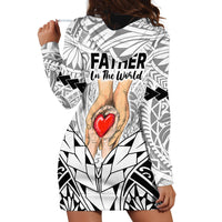 Polynesian Father's Day Gift For Dad Hoodie Dress Super Father In The World - Black Polynesian Pattern - Wonder Print Shop