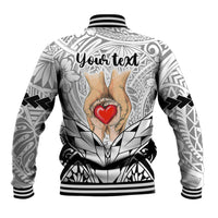 Personalised Polynesian Father's Day Gift For Dad Baseball Jacket Super Father In The World - Black Polynesian Pattern LT9 - Wonder Print Shop