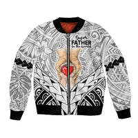 Personalised Polynesian Father's Day Gift For Dad Bomber Jacket Super Father In The World - Black Polynesian Pattern LT9 - Wonder Print Shop