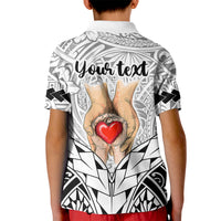 Custom Polynesian Fathers Day Gift For Dad Polo Shirt for Kid Super Father In The World Black Polynesian Pattern - Wonder Print Shop