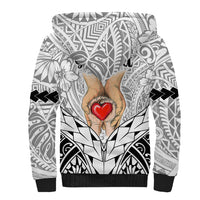 Personalised Polynesian Father's Day Gift For Dad Sherpa Hoodie Super Father In The World - Black Polynesian Pattern - Wonder Print Shop