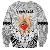 Personalised Polynesian Father's Day Gift For Dad Sweatshirt Super Father In The World - Black Polynesian Pattern - Wonder Print Shop