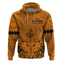 Polynesian Father's Day Gift For Dad Hoodie Super Father In The World - Gold Polynesian Pattern - Wonder Print Shop