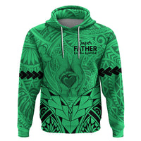 Personalised Polynesian Father's Day Gift For Dad Hoodie Super Father In The World - Green Polynesian Pattern - Wonder Print Shop