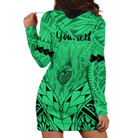 Personalised Polynesian Father's Day Gift For Dad Hoodie Dress Super Father In The World - Green Polynesian Pattern - Wonder Print Shop