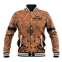 Polynesian Father's Day Gift For Dad Baseball Jacket Super Father In The World - Nude Polynesian Pattern LT9 - Wonder Print Shop
