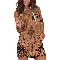 Polynesian Father's Day Gift For Dad Hoodie Dress Super Father In The World - Nude Polynesian Pattern - Wonder Print Shop
