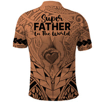 Polynesian Fathers Day Gift For Dad Polo Shirt Super Father In The World Nude Polynesian Pattern - Wonder Print Shop