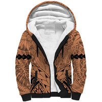 Polynesian Father's Day Gift For Dad Sherpa Hoodie Super Father In The World - Nude Polynesian Pattern - Wonder Print Shop