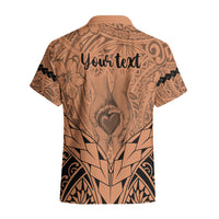 Personalised Polynesian Father's Day Gift For Dad Hawaiian Shirt Super Father In The World - Nude Polynesian Pattern - Wonder Print Shop