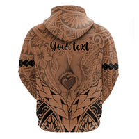 Personalised Polynesian Father's Day Gift For Dad Hoodie Super Father In The World - Nude Polynesian Pattern - Wonder Print Shop