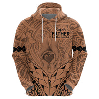 Personalised Polynesian Father's Day Gift For Dad Hoodie Super Father In The World - Nude Polynesian Pattern - Wonder Print Shop