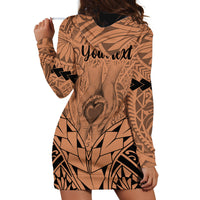 Personalised Polynesian Father's Day Gift For Dad Hoodie Dress Super Father In The World - Nude Polynesian Pattern - Wonder Print Shop