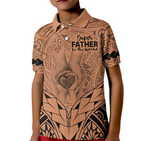 Custom Polynesian Fathers Day Gift For Dad Polo Shirt for Kid Super Father In The World Nude Polynesian Pattern - Wonder Print Shop