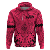 Polynesian Father's Day Gift For Dad Hoodie Super Father In The World - Pink Polynesian Pattern - Wonder Print Shop