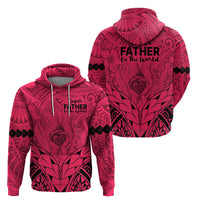 Polynesian Father's Day Gift For Dad Hoodie Super Father In The World - Pink Polynesian Pattern - Wonder Print Shop