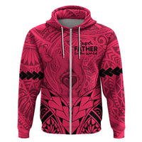 Personalised Polynesian Father's Day Gift For Dad Hoodie Super Father In The World - Pink Polynesian Pattern - Wonder Print Shop