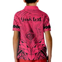 Custom Polynesian Fathers Day Gift For Dad Polo Shirt for Kid Super Father In The World Pink Polynesian Pattern - Wonder Print Shop