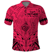 Custom Polynesian Fathers Day Gift For Dad Polo Shirt Super Father In The World Pink Polynesian Pattern - Wonder Print Shop
