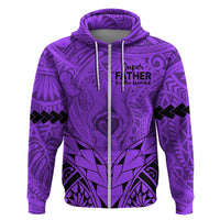 Polynesian Father's Day Gift For Dad Hoodie Super Father In The World - Purple Polynesian Pattern - Wonder Print Shop