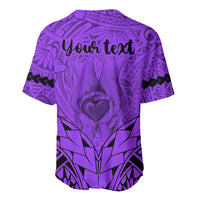 Personalised Polynesian Father's Day Gift For Dad Baseball Jersey Super Father In The World - Purple Polynesian Pattern LT9 - Wonder Print Shop