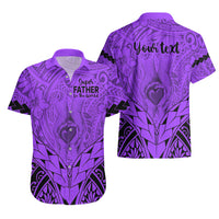 Personalised Polynesian Father's Day Gift For Dad Hawaiian Shirt Super Father In The World - Purple Polynesian Pattern - Wonder Print Shop